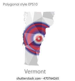 Vermont state map in geometric polygonal style.Abstract gems triangle,modern design background. Vector illustration EPS10