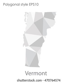 Vermont state map in geometric polygonal style.Abstract gems triangle,modern design background. Vector illustration EPS10