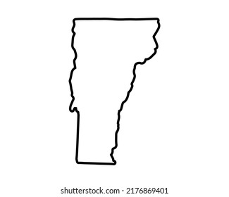 Vermont state map. US state map. Vermont outline symbol. Vector illustration