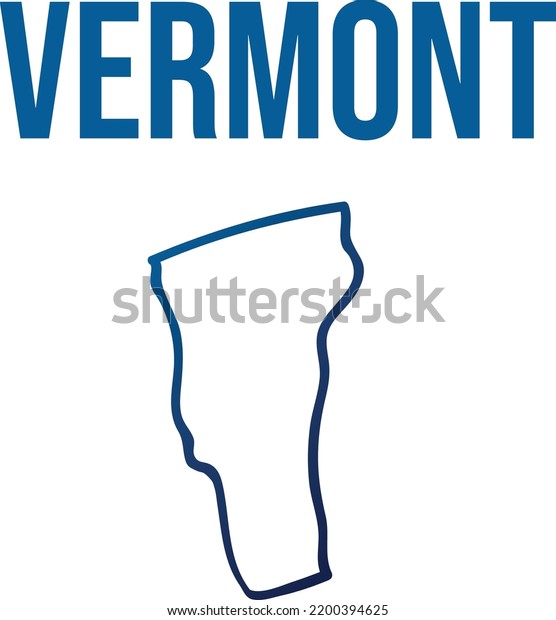 Vermont State Outline Blue Gradient Map Stock Vector (Royalty Free