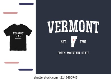 Vermont state t shirt design