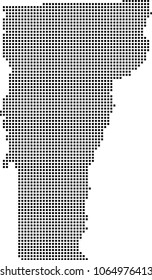 Vermont state of USA map dots vector outline illustration background. Dotted map of Vermont state of United States of America. Creative pixel art map with highly detailed border 