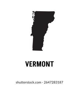 Estado de Vermont, EUA. Território e bandeira de Vermont. Território dos Estados Unidos sobre fundo branco. Estados separados. Ilustração vetorial