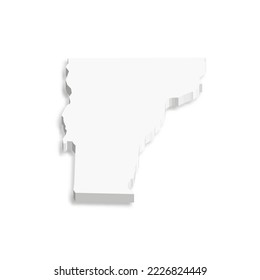 Vermont, state of USA - white vector 3D map of country area.