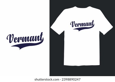 VERMONT STATE VARSITY SCRIPT VINTAGE SPORTS JERSEY STYLE T SHIRT DESIGN