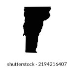 Vermont US Map. VT USA State Map. Black and White Vermonter State Border Boundary Line Outline Geography Territory Shape Vector Illustration EPS Clipart
