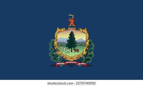 Vermont US State Flag Vector Illustration