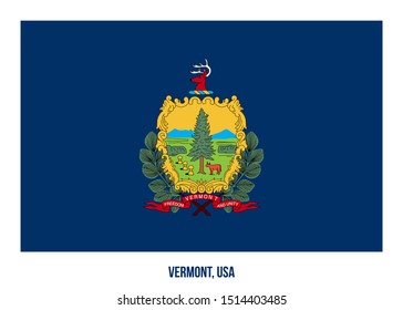 Vermont (USA State) Flag Vector Illustration on White Background. Flag of the United States of America.