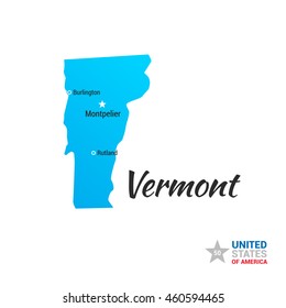 Vermont USA State Map