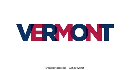 Vermont , USA typography slogan design. America logo with graphic city lettering for print and web products.