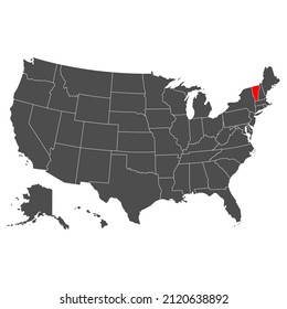Vermont vector map. High detailed illustration. Country of the United States of America. Flat style. Vector illustration