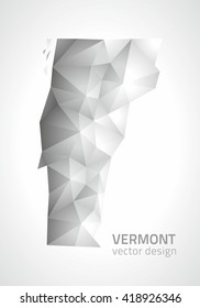 Vermont vector polygonal grey map