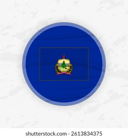 Vermonter Flag in a Circular Emblem Design, Abstract Round Sticker Illustration. This high-quality vector graphic is perfect for use in patriotic designs, international events, sport competitions.