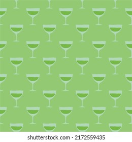 Vermouth glass seamless pattern, great design for any purposes. Doodle style. Hand drawn image. Color repeat template. Party drinks concept. Freehand drawing. Cartoon sketch graphic draft. Vector.
