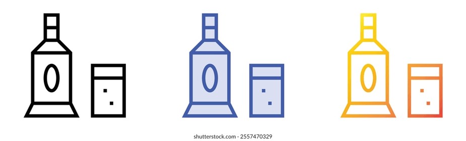 vermouth icon. Linear, Blue Fill and Gradient Style Design Isolated On White Background