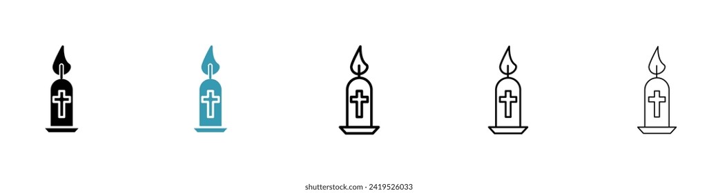 Conjunto de iconos vectores de velas vernales. Símbolo vector de afecto a la luz de las velas para el diseño de la interfaz de usuario.