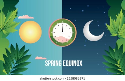 The vernal equinox falls on March 20. In the northern hemisphere, the day becomes longer than the night.