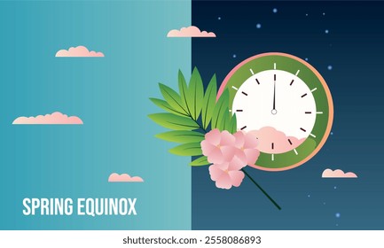 The vernal equinox falls on March 20. In the northern hemisphere, the day becomes longer than the night.