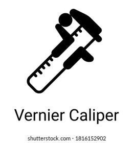 icono de glifo de calibre de vernier, diseño de glifos vectoriales