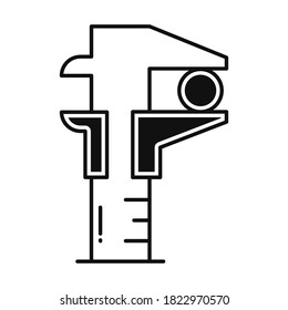 
 Vernier caliper gripper Vector Icon which can easily modify or edit
