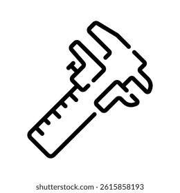 Vernier caliper icon designed in outline style