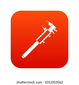 Vernier caliper icon digital red for any design isolated on white vector illustration