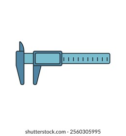 Vernier Caliper Icon Illustration in Flat Style. Perfect for engineering, science, or educational design projects.