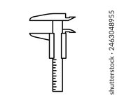 Vernier caliper icon. sign for mobile concept and web design color editable