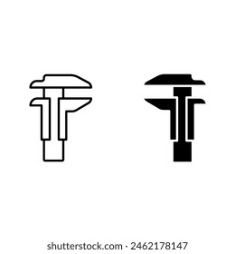 Vernier caliper icon. sign for mobile concept and web design color editable