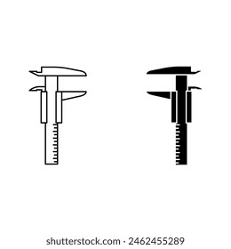 Vernier caliper icon. sign for mobile concept and web design color editable