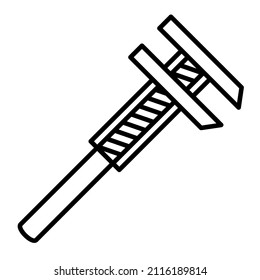 Vernier caliper. Instrument for measurement. Gauge sign Vector
