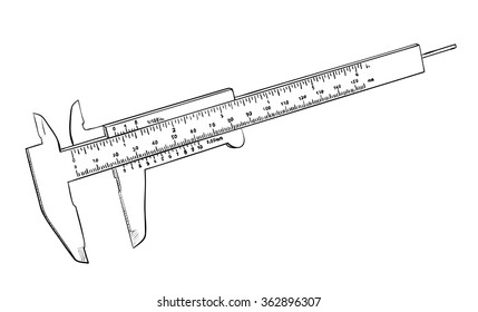 Vernier caliper isolated on white
