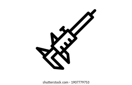 Vernier Caliper line icon. Thin style element from construction tools icons collection. Outline Vernier Caliper icon for computer and mobile. Symbol 