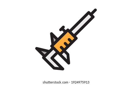 Vernier Caliper line icon. Thin style element from construction tools icons collection. Outline Vernier Caliper icon for computer and mobile. Symbol	