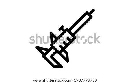 Vernier Caliper line icon. Thin style element from construction tools icons collection. Outline Vernier Caliper icon for computer and mobile. Symbol 