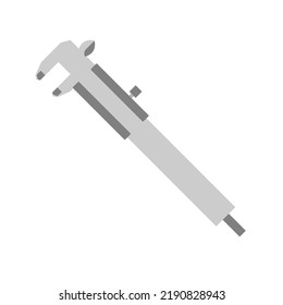 la pinza de freno de vernier es una herramienta de medición con un resultado de alta predicción, que se utiliza normalmente para medir el espesor, el diámetro, la profundidad en la ingeniería automotriz y la ingeniería mecánica en la ilustración plana vectorial. 