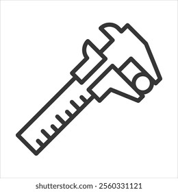 Vernier Caliper Outline Icon Vector Illustration