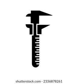 Vernier caliper thin line icon,Vernier caliper sign flat illustration on white background.