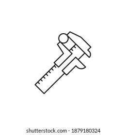 Ilustración de estilo de icono de contorno de vectores de pinza de freno de Vernier. Archivo EPS 10 