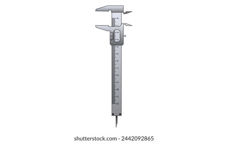 Vernier Calipers. Herramienta de medición diseñada para mediciones de alta precisión de dimensiones internas y externas. Herramienta de medición de precisión universal. Calipers Medir dibujo Vector.