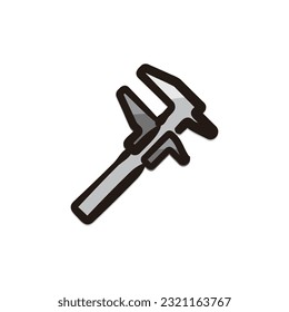 Vernier scale - Tool icon (Hand-drawn line, colored version)