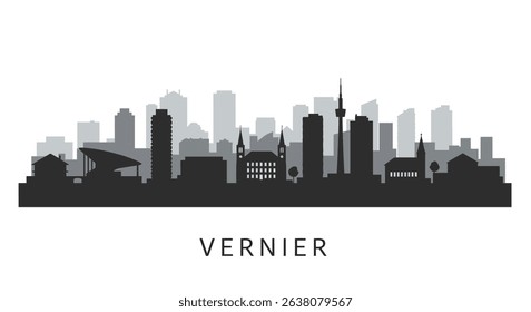 Vernier Skyline Silhouette with Vector, and Cityscape.