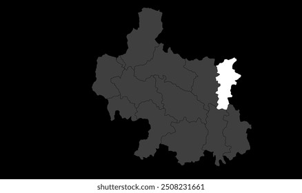 Verno mapa, Distrito de Gumla, estado de Jharkhand, República de India, Gobierno de Jharkhand, territorio indio, India oriental, política, aldea, turismo