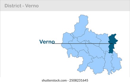 Mapa del subdistrito de Verno, Distrito de Gumla, estado de Jharkhand, República de la India, Gobierno de Jharkhand, territorio indio, India oriental, política, aldea, turismo