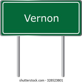 Vernon , California, road sign green vector illustration, road table, USA city