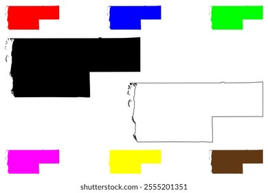 Vernon County, State of Wisconsin (U.S. county, United States of America, US) map vector illustration, scribble sketch Vernon map