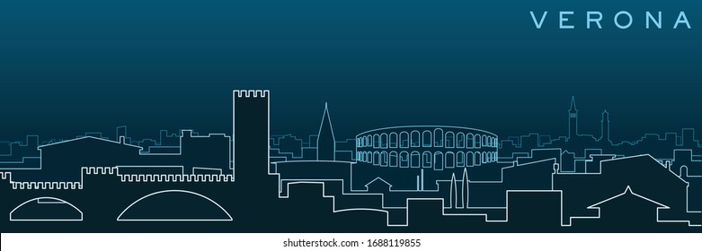 Verona Multiple Lines Skyline and Landmarks