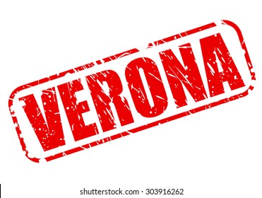 Verona red stamp text on white
