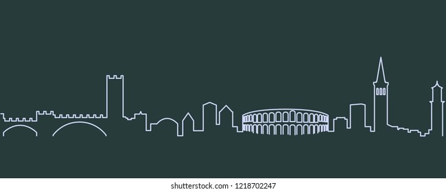 Verona Single Line Skyline