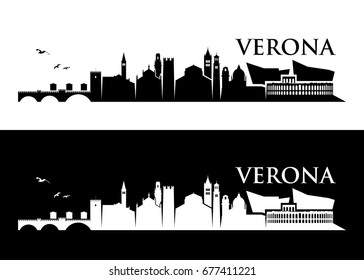 Verona skyline - Italy - vector illustration